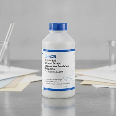 JH-325 Aniónico SAE Estireno acrílico Copolímero Emulsión Agente de dimensionamiento de superficie con mayor resistencia superficial y excelente adhesión para un rendimiento superior en el papel de cultivo
